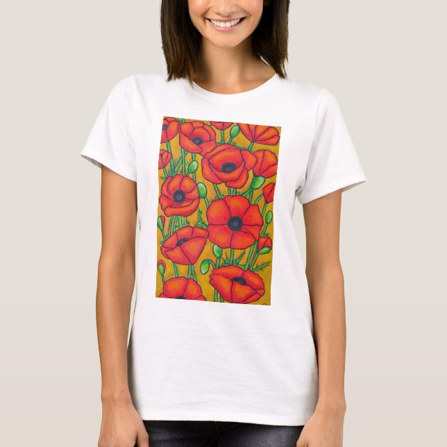 Camisetas sin mangas toscanas de las amapolas (Anverso)