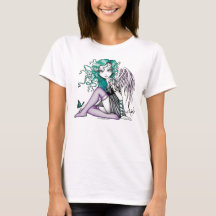 Camisetas sin mangas violetas del ángel del