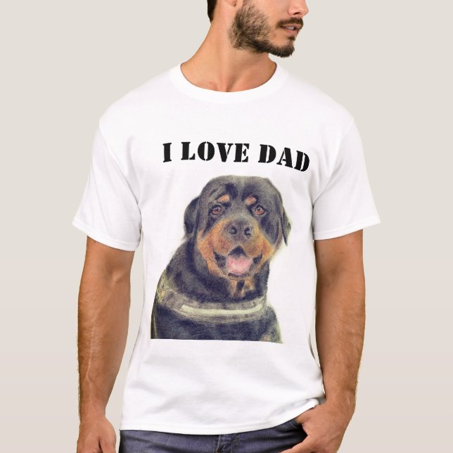 Camisetas Te Amo Papá Rottweiler (Anverso)