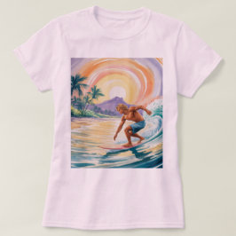 Camisetas Tri-Blend Surfing Tropical Sunset