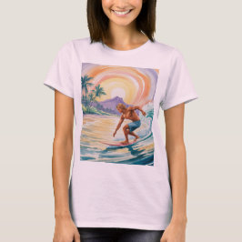 Camisetas Tri-Blend Surfing Tropical Sunset