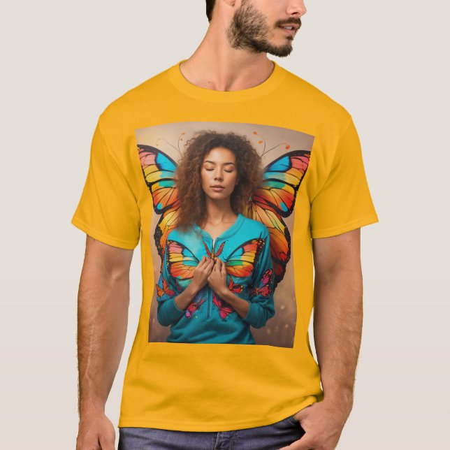 Camisetas únicas de diseño de mariposa | Hermoso y (Anverso)