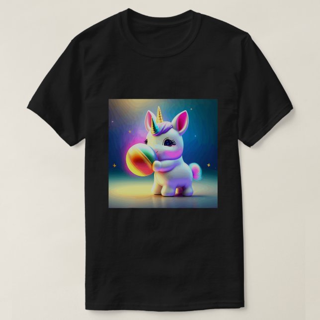 Camisetas unicornio Chicas niños arcoiris (Diseño del anverso)