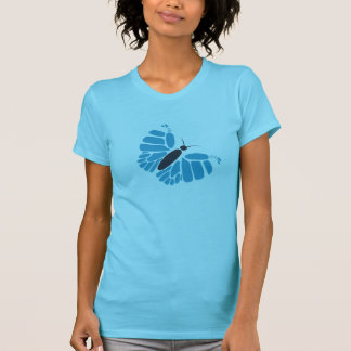 Camisetas voladores de mariposa abstracta azul y n