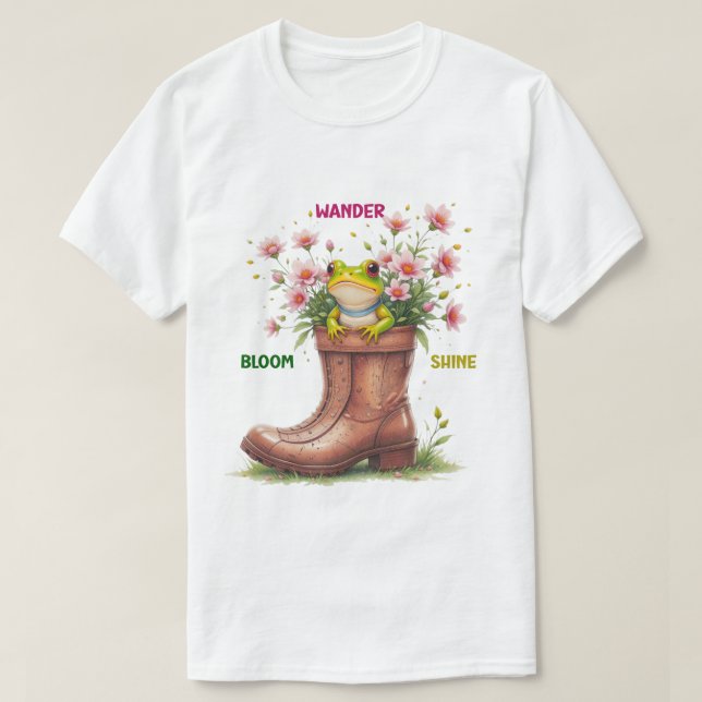 Camisetas Whimsical Frog Bloom Tee (Diseño del anverso)