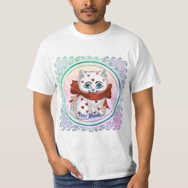 Camisetas White Kitten Hearts (Anverso)