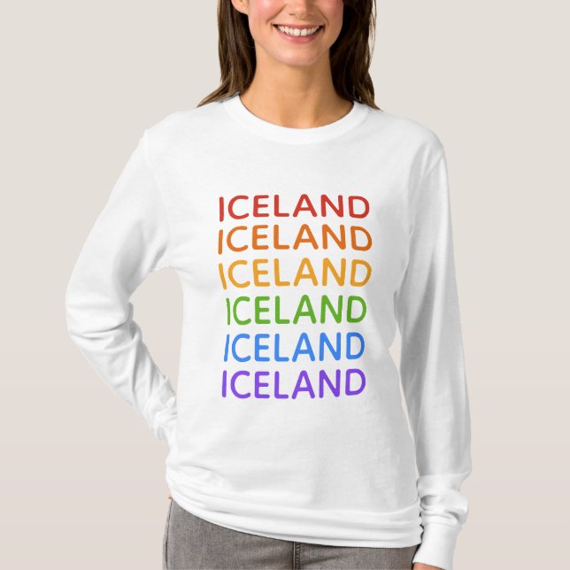 Camisetas y chaquetas arcoiris de Islandia (Anverso)
