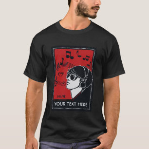 camisetas y chaquetas de música Art Deco de texto