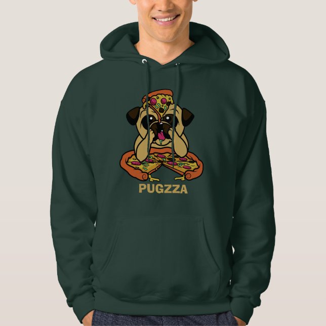 Camisetas y chaquetas divertidos de PUGZZA (Pizza) (Anverso)