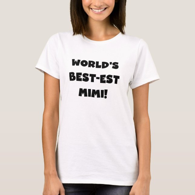 Camisetas y regalo negros del texto Mimi del (Anverso)