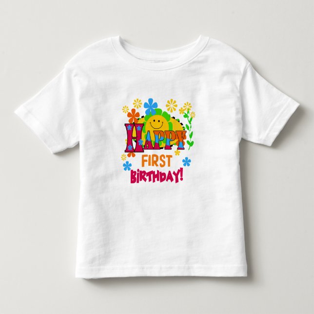 Camisetas y regalos alegres para el primer cumplea (Anverso)