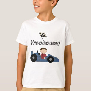 Camisetas y regalos azules del coche de carreras
