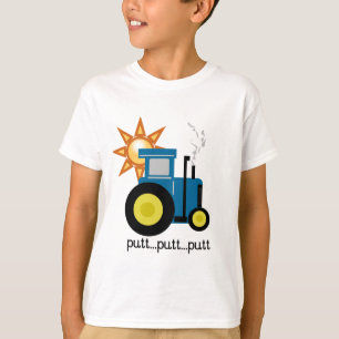 Camisetas y regalos azules del tractor del putt