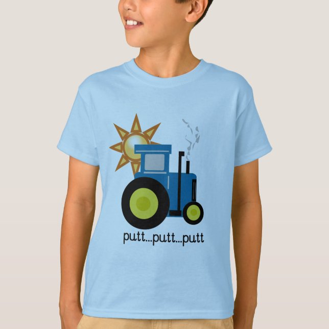Camisetas y regalos azules del tractor del putt