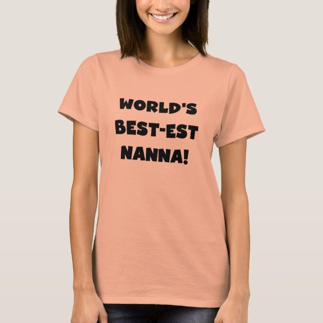 Camisetas y regalos Black Text Best est Nanna (Anverso)