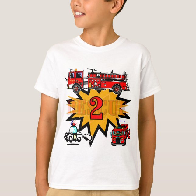 Camisetas y regalos de 2º cumpleaños de Fuego y Re (Anverso)