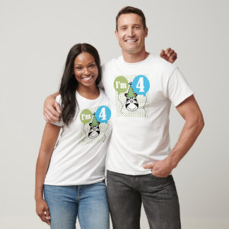 Camisetas y regalos de cuarto cumpleaños de cebra