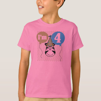 Camisetas y regalos de cuarto cumpleaños de cebra