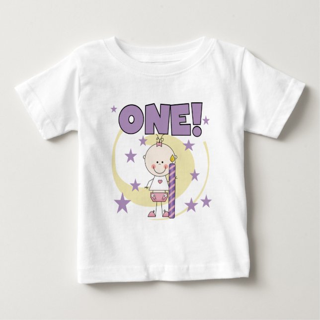 Camisetas y regalos de cumpleaños de bebé niña uno (Anverso)