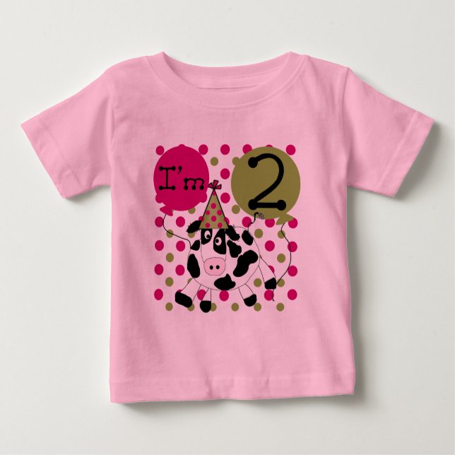 Camisetas y regalos de cumpleaños de la vaca rosa (Anverso)