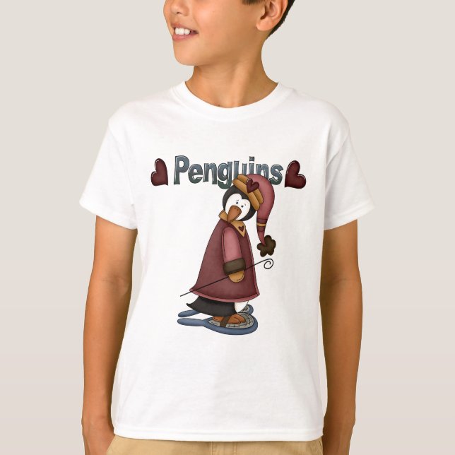 Camisetas y regalos de Penguin con raquetas de nie (Anverso)
