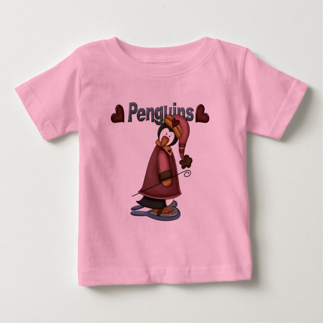 Camisetas y regalos de Penguin con raquetas de nie (Anverso)