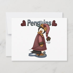 Camisetas y regalos de Penguin con raquetas de nie