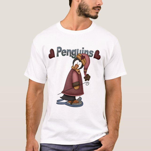 Camisetas y regalos de Penguin con raquetas de nie (Anverso)