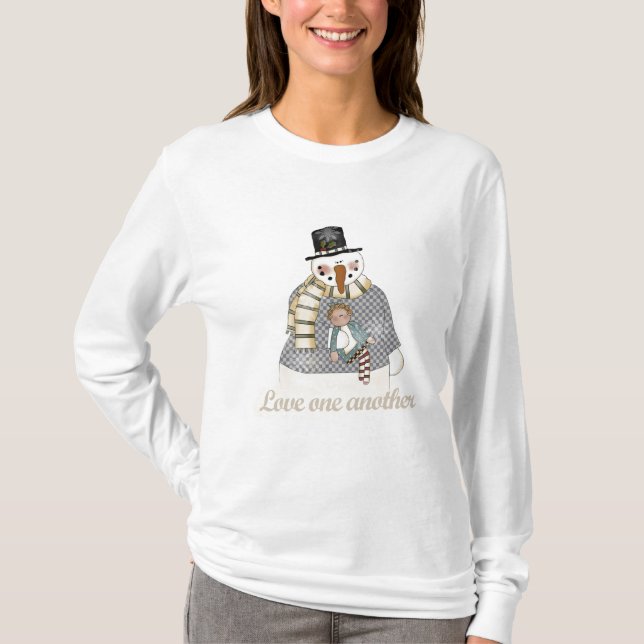 Camisetas y regalos de Snowman se aman mutuamente (Anverso)