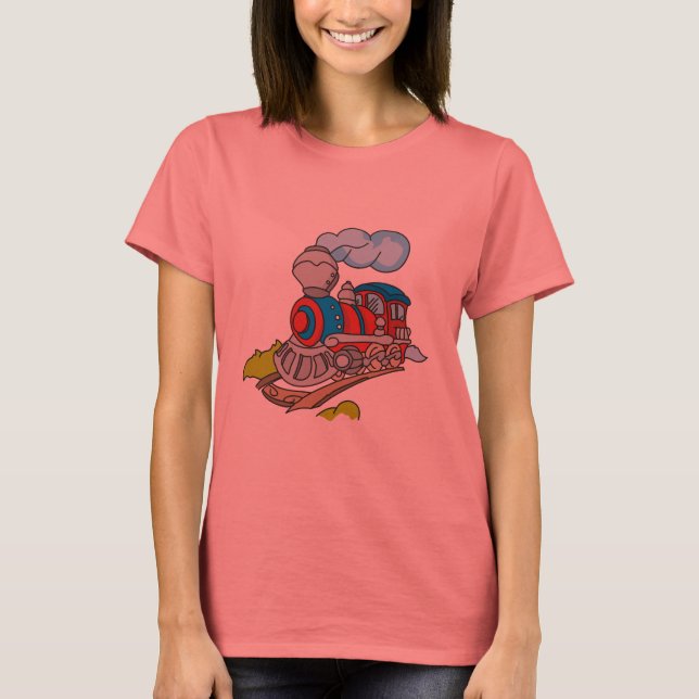 Camisetas y regalos de tren rojo y azul (Anverso)