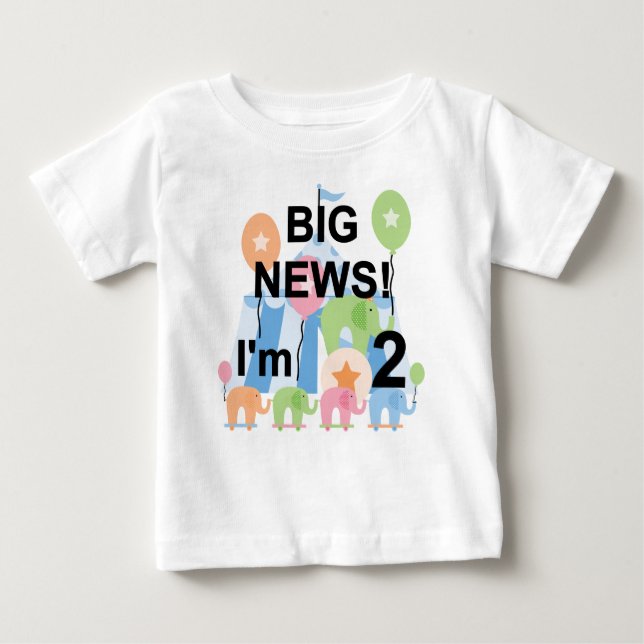 Camisetas y regalos del 2º cumpleaños de Big News  (Anverso)