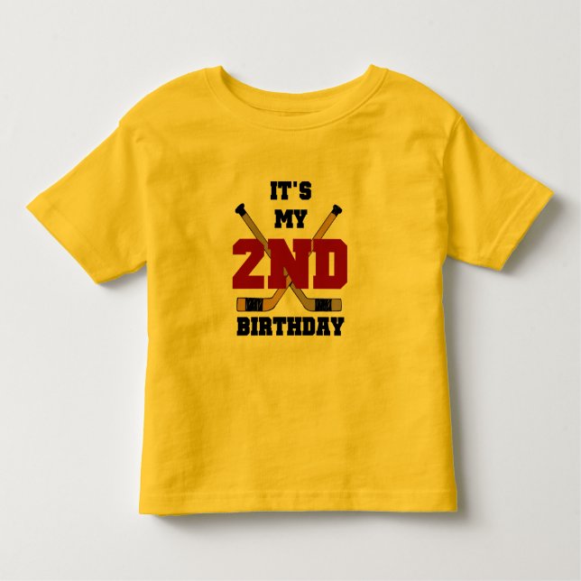 Camisetas y regalos del 2º cumpleaños de Hockey T (Anverso)