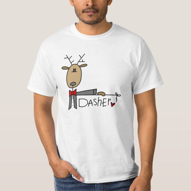 Camisetas y regalos del navidad del reno de Dasher (Anverso)