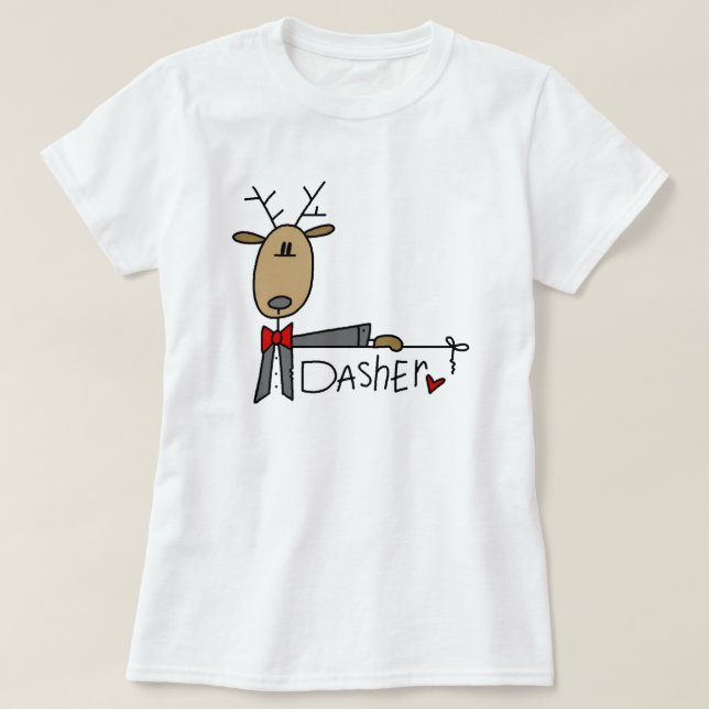 Camisetas y regalos del navidad del reno de Dasher (Diseño del anverso)