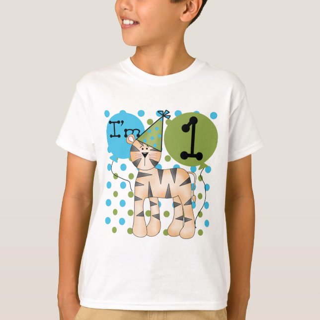 Camisetas y regalos del primer cumpleaños del tigr (Anverso)