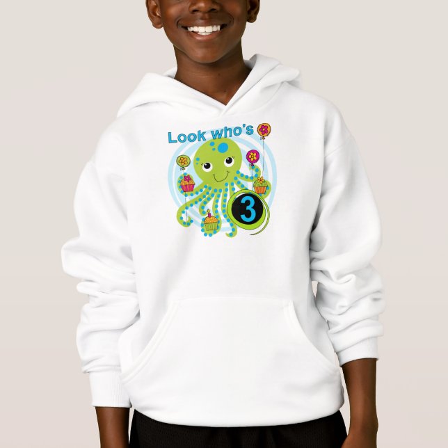 Camisetas y regalos Octopus 3º cumpleaños (Anverso)
