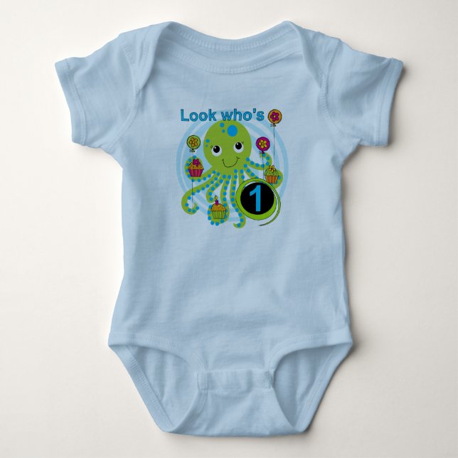 Camisetas y regalos Octopus de primer cumpleaños (Anverso)