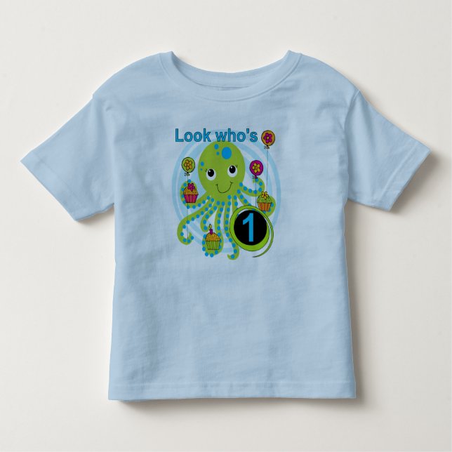Camisetas y regalos Octopus de primer cumpleaños (Anverso)