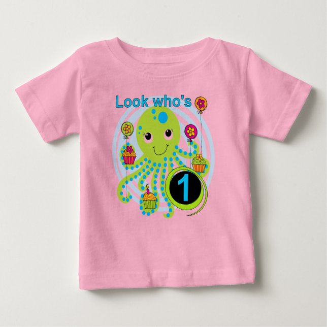 Camisetas y regalos Octopus de primer cumpleaños (Anverso)
