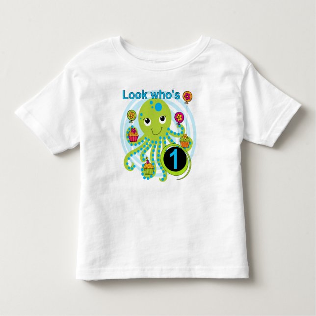 Camisetas y regalos Octopus de primer cumpleaños (Anverso)