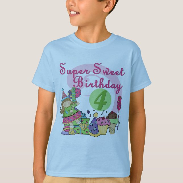 Camisetas y regalos para el cuarto cumpleaños (Anverso)