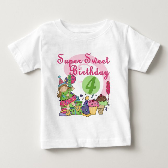 Camisetas y regalos para el cuarto cumpleaños (Anverso)
