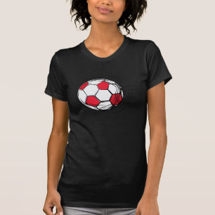 Camisetas y regalos rojos del balón de fútbol
