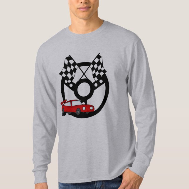 Camisetas y regalos rojos del coche de carreras (Anverso)