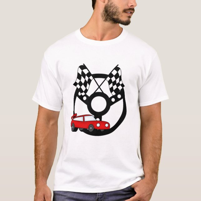 Camisetas y regalos rojos del coche de carreras (Anverso)