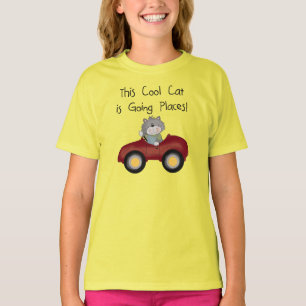 Camisetas y regalos rojos del coche de los lugares