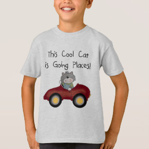 Camisetas y regalos rojos del coche de los lugares