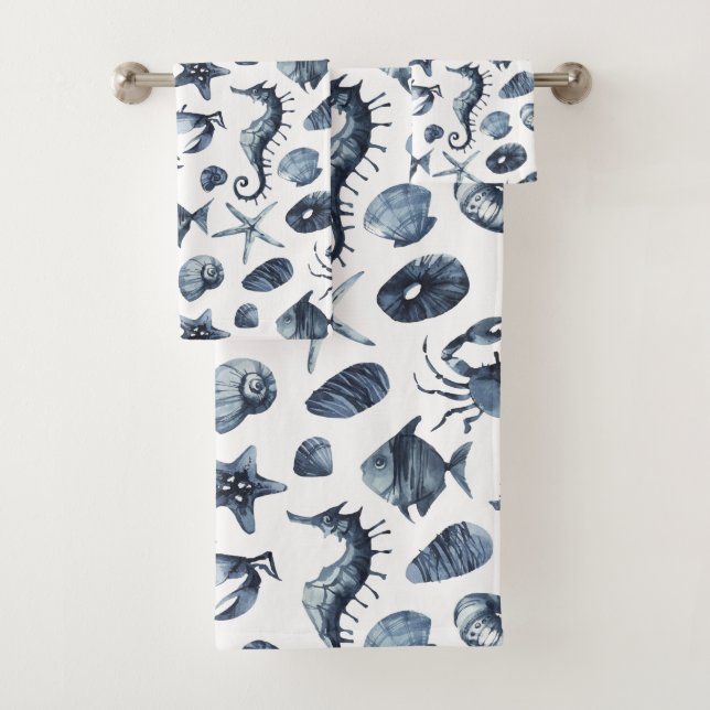 Camisón de mar azul náutico moderno (In situ)
