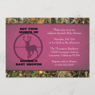 Camo Baby Shower - invitaciones del chica