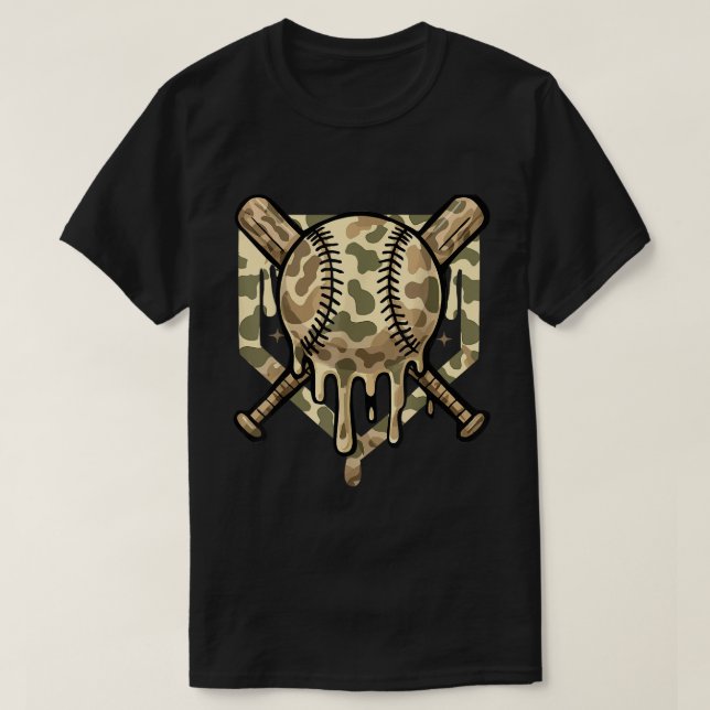 Camo Béisbol con camiseta para niños y jugadores (Diseño del anverso)
